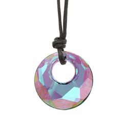 Victory pendant - Swarovski medál bőrkötélen- Paradise Shine - kék
