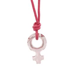 "Female Symbol" -Swarovski medál bőrkötélen- Antique Pink - rózsaszín