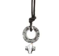 Female Symbol - Swarovski medál bőrkötélen- Silver Night - ezüst