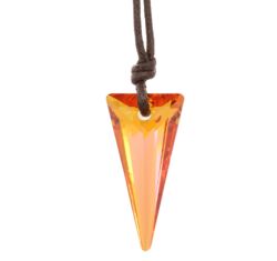 Spike pendant - Swarovski medál bőrkötélen- Astral Pink - narancs