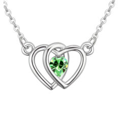 Double heart- zöld - Swarovski kristályos nyaklánc