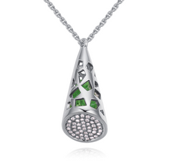 Tectum nyaklánc - zöld -  Swarovski kristályos