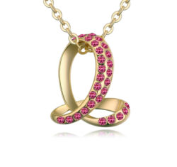 Bent snake- rózsaszín-arany kristályos nyaklánc