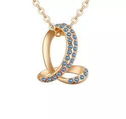 Bent snake- kék-arany kristályos nyaklánc