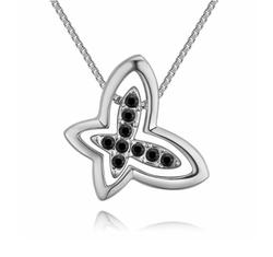 Pillangó a pillangóban- fekete- Swarovski kristályos nyaklánc