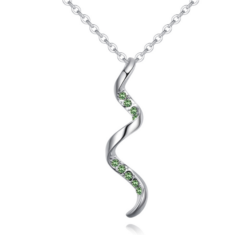 Spiralis - zöld - Swarovski kristályos nyaklánc