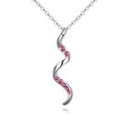 Spiralis - rózsaszín - Swarovski kristályos nyaklánc