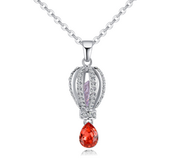Váratlan utazás- Swarovski kristályos nyaklánc-piros