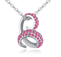 Bent snake- rózsaszín-ezüst kristályos nyaklánc