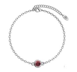 Január-Birth Stone-Swarovski kristályos karkötő - Garnet - piros