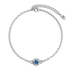Március-Birth Stone-Swarovski kristályos karkötő - Aquamarine - piros