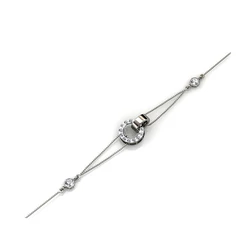 Egymásba kapaszkodva -  Swarovski kristályos karkötő - fehér, ezüst