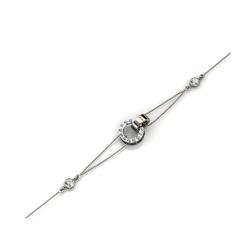 Egymásba kapaszkodva -  Swarovski kristályos karkötő - fehér, ezüst