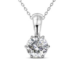 Április-Birth Stone Swarovski kristályos nyaklánc - Diamond - fehér