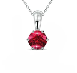 Július-Birth Stone Swarovski kristályos nyaklánc - Ruby - piros