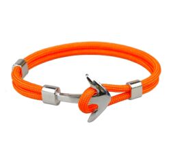 Anchorissime - Anchor horgony karkötő - ezüst- narancsszín kötéllel