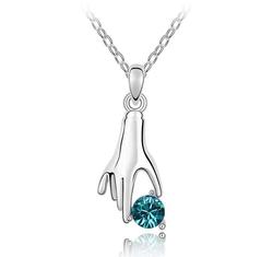 Női kéz-türkiz- Swarovski kristályos - zöld