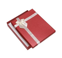 Bordó,krém masnis díszdoboz - ékszerszettekhez - nagy 125x165x32 mm