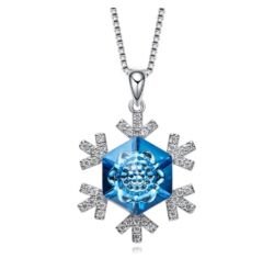 Snowflake- Swarovski kristályos nyaklánc - kék