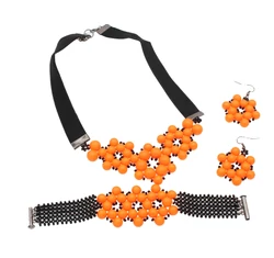 Ann - Swarovski gyöngy ékszerszett -  Neon Orange - narancs