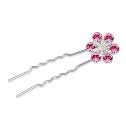 Hópehely hajtű - rózsaszín - Swarovski kristályos