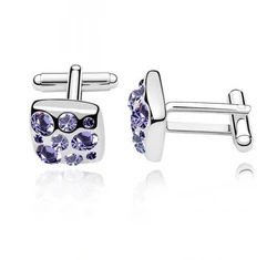 Szikrázó mandzsettagomb - halványlila - Swarovski kristályos