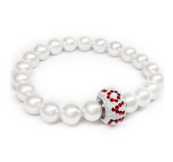 Swarovski gyöngy karkötő - White,  LOVE feliratú kristálydísszel - fehér-Valentin napra ajánljuk!