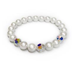 Swarovski gyöngy karkötő - White - fehér