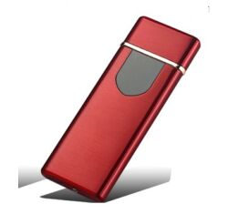 Elegáns  2.USB öngyújtó, látványos bekapcsológombbal -  piros
