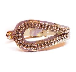 Csepp alakú bőr karkötő-- Golden Shadow  - Swarovski kristályos - arany