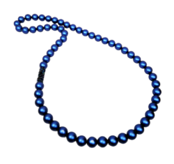 Swarovski gyöngy nyaklánc - Crystal Tube Bermuda Blue dísszel - kék