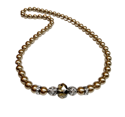 Swarovski gyöngy nyaklánc - Bronze - barna