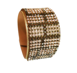 11 kősoros bőr karkötő- Silk&Bronze - Swarovski kristályos