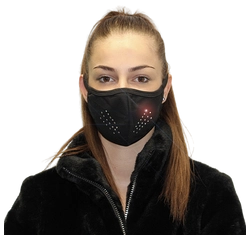 Swarovski kristályos egészségügyi maszk - fekete, cicabajszos