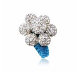 Shamballa virág gyűrű- világoskék - Swarovski kristályos