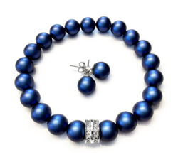 Exkluzív Swarovski gyöngy szett - karkötő-fülbevaló - Iridescent blue