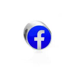 Pandora stílusú ezüst charm -  Facebook logó
