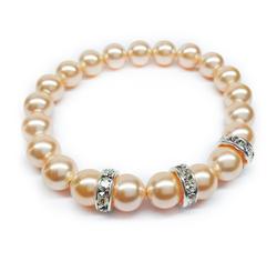 Swarovski gyöngy karkötő - Peach - krém