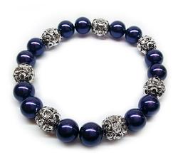 Swarovski gyöngy karkötő - Dark Purple - kék