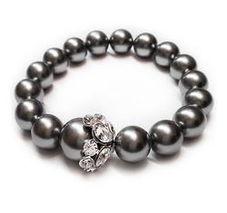 Swarovski gyöngy karkötő - Grey Pearl - ezüst