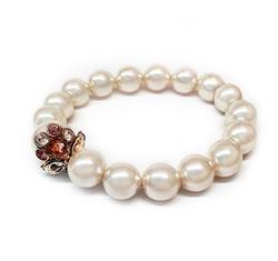 Swarovski gyöngy karkötő Swarovski kristályokkal - Creamrose - krém