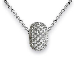 Pave- Swarovski kristályos ezüst nyaklánc