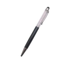 Kristályos toll ( golyóstoll ) kék tintával, érintőképernyőhöz való véggel - fekete-fehér