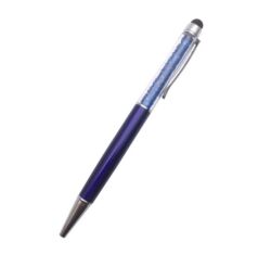 Kristályos toll ( golyóstoll ) kék tintával, érintőképernyőhöz való véggel - királykék
