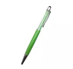 Kristályos toll ( golyóstoll ) kék tintával, érintőképernyőhöz való véggel - zöld