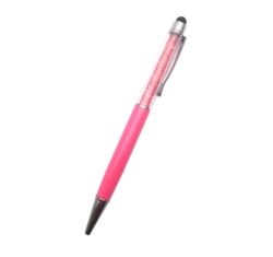 Kristályos toll ( golyóstoll ) kék tintával, érintőképernyőhöz való véggel - Hot Pink