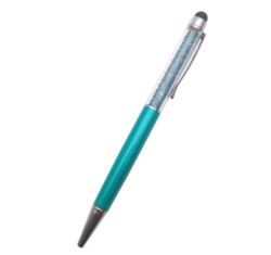 Kristályos toll ( golyóstoll ) kék tintával, érintőképernyőhöz való véggel - türkíz