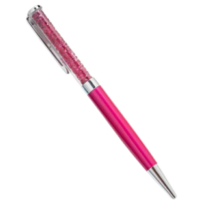 Kristályos toll ( golyóstoll ) kék tintával - rózsaszín