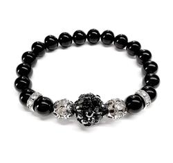 Swarovski gyöngy karkötő - Mystic Black , Black Multi kristálygyönggyel - fekete