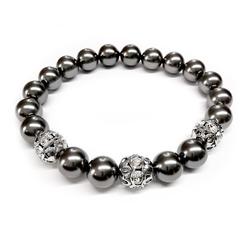 Swarovski gyöngy karkötő - Dark Grey